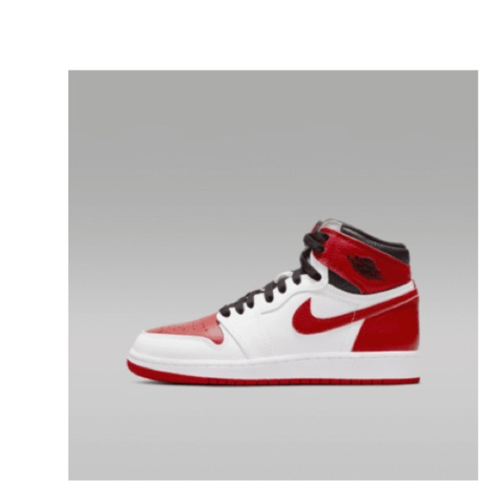 Boys Air Jordan 1 Red and White - Picture 6 of 6